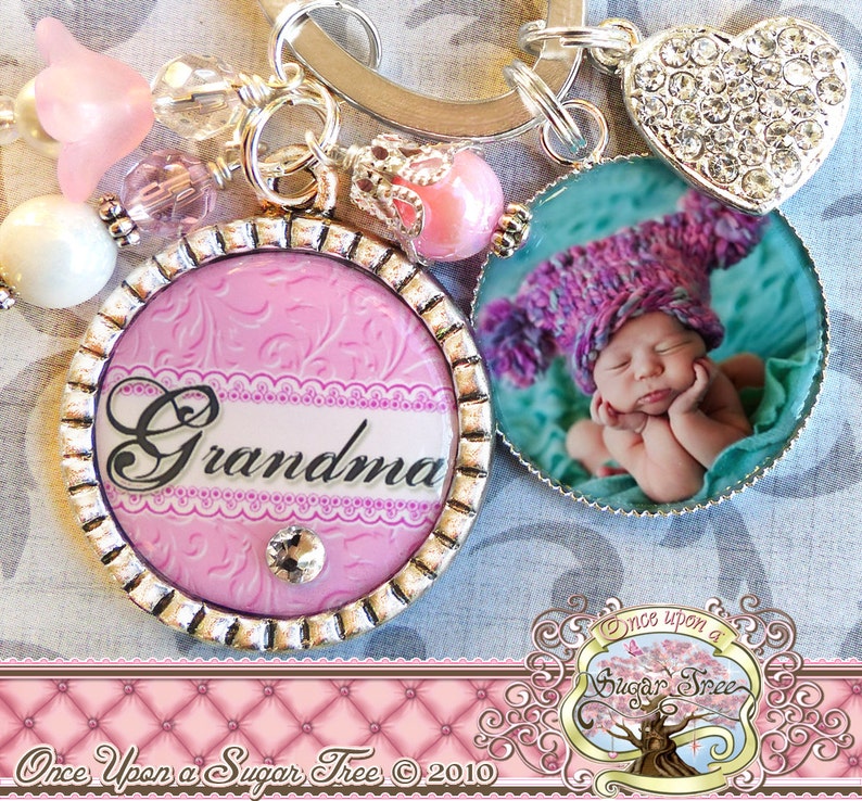 Grandma Gift from Grandkids-Custom Photo Keychain for Mom-Aunt-Nana-Godmother-Mimi-Mother's Day Gifts-Grandma Jewelry-Personalized-Picture image 1