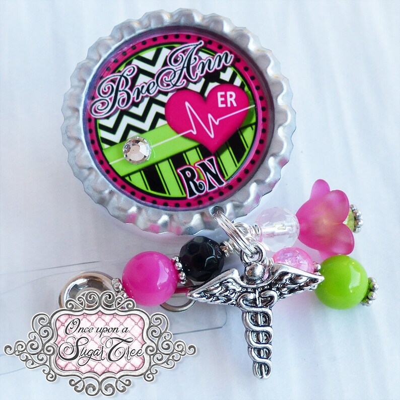 CARDIAC Badge Reel Nurse Badge Holder ER Medical Symbol Etsy