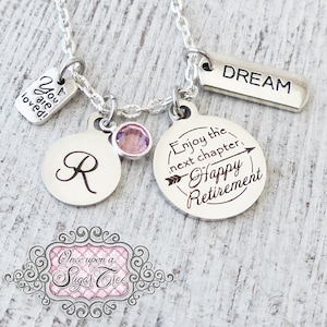 Retirement Gifts for Women, Happy Retirement Necklace-Enjoy the Next Chapter, Personalized Retiree Gift- Jewelry-Retirement Gift for her