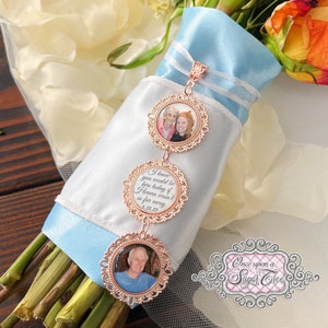 Photo Memorial Bouquet Charm for Bride for Loss of Loved One Wedding Remembrance Gift-Memory Bridal Bouquet Picture-Loss of Mom-Dad-Grandma image 2