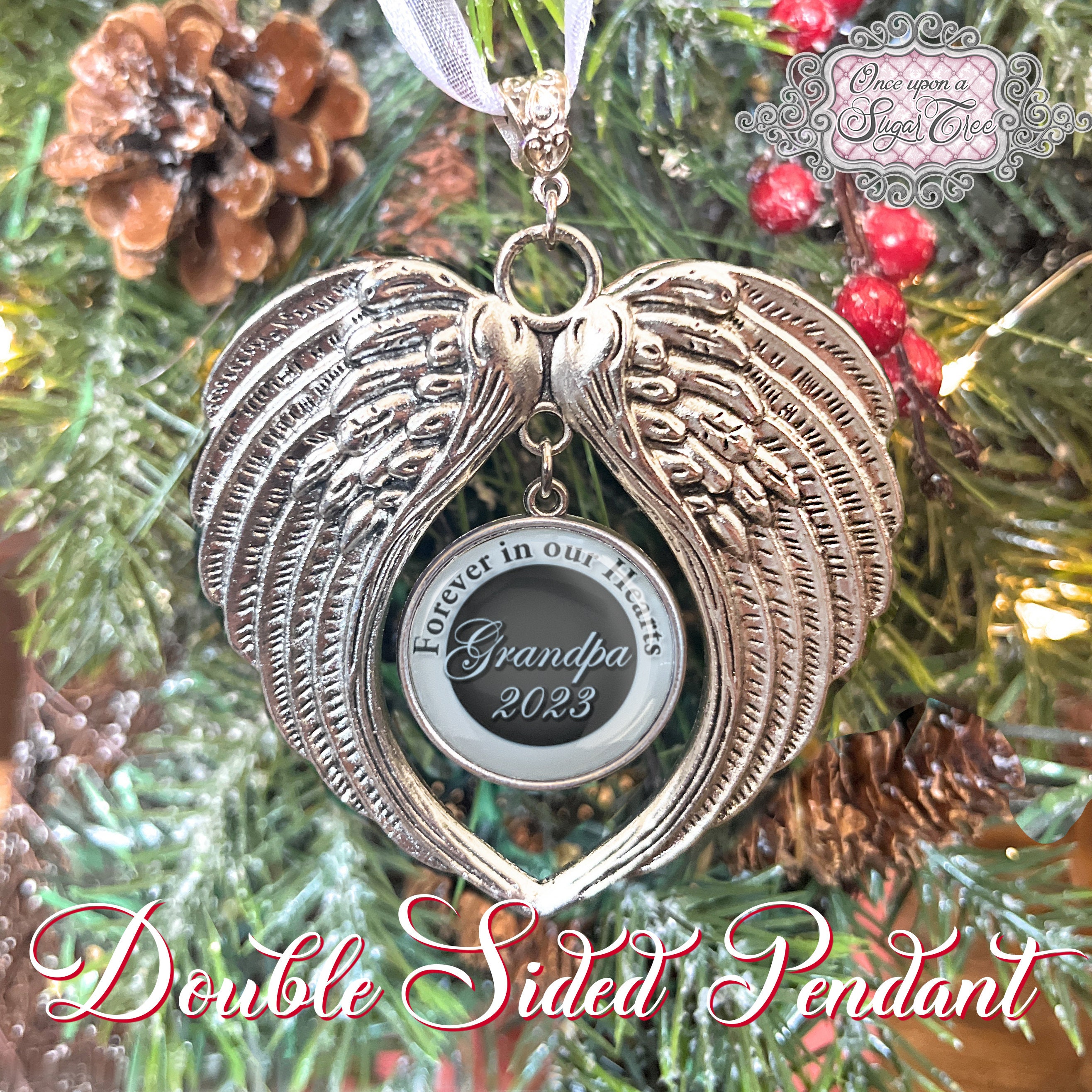 Ciondolo Personalizzato Con Ali D'Angelo E Foto: Ornamento Memoriale Per Auto, Portachiavi O Regalo Commemorativo