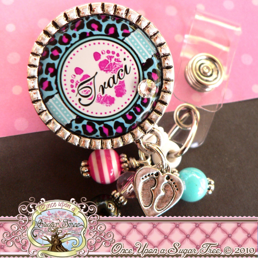 Custom Name Badge Reel Labor And Delivery Baby Feet OB Postpartum custom-name-badge-reel-labor-and-delivery-baby-feet-ob-postpartum