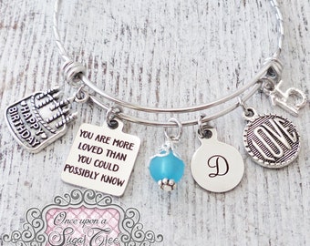 15th Birthday Gift For Girl, 15 Year Old Girl, Birthday Bracelet, Personalized Bangle Bracelet, Fifteen Year Old Gifts, Happy Birthday, Love