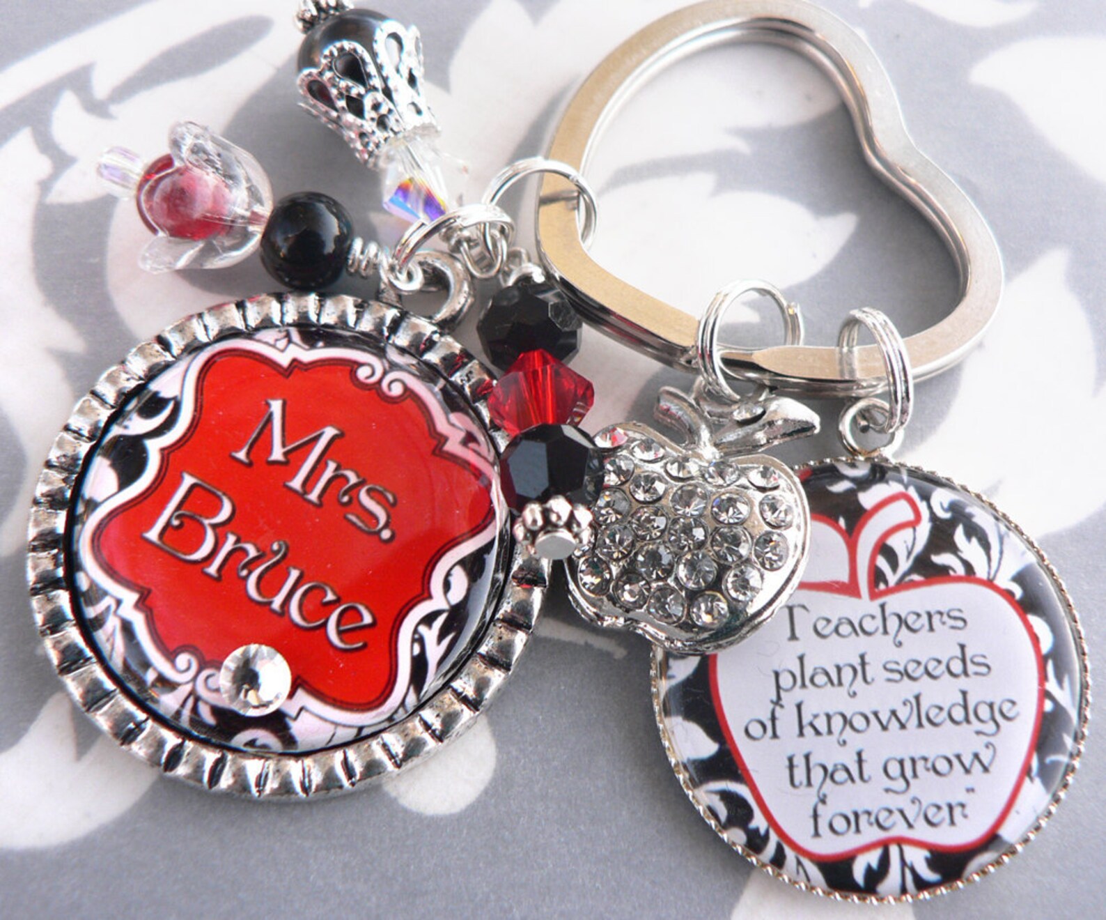 Teacher Gift Personalized Key Chain or Necklace Keychain Etsy