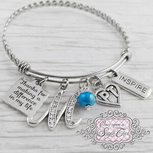 REGALOS PT , Pulsera de agradecimiento, Regalos de terapia física, Pulsera de carta, Fisioterapeuta- Inspirar, Regalo de terapeuta, Necesidades especiales