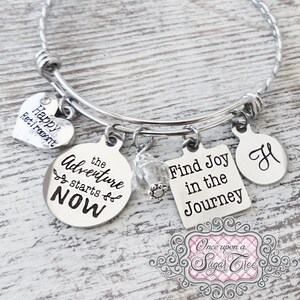 Retirement Gifts for Her, Happy Retirement Bracelet-The Adventure starts now, Find Joy in the Journey, Personalized Jewelry,New Journey gift