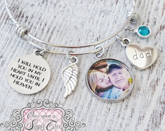 Pulsera conmemorativa, regalos personalizados para recordar fotos, regalos de duelo y luto, duelo, regalo de condolencia, ala de ángel, foto, pérdida de papá