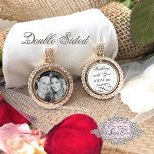 Memorial Wedding Charm-Photo Bouquet Charm-Wedding Memory Picture Charm-Two Sided-Loss of Loved One-Bride Memory-Remembrance Gift for Bride