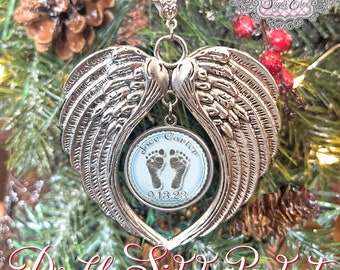 Verlies van zoon kerst ornament-aangepaste foto-echografie foto-Angel Wings-miskraam-verlies van kind-baby verlies cadeau-baby Memorial-dochter