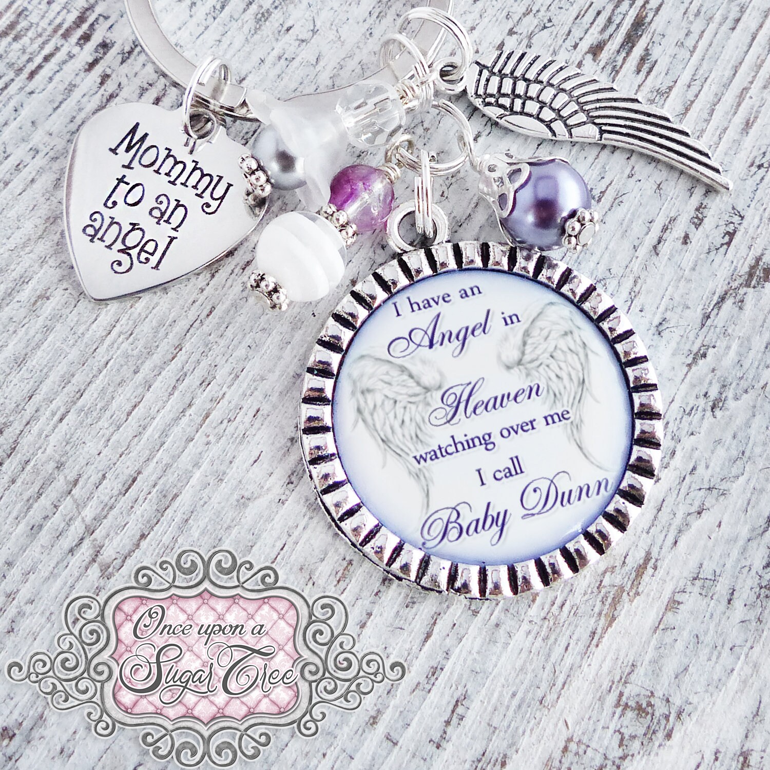 Portachiavi Commemorativo "Mamma Di Un Angelo" E "Papà Di Un Angelo" - Regalo Di Simpatia Per Perdita Di Un Bambino E Aborto Spontaneo - Ricordo In Acciaio Inox