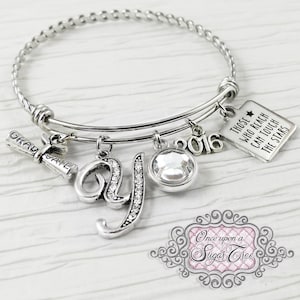 2025 Graduation Gifts for Her, Personalized Bangle Bracelet, Senior Graduate-High school Graduation Gift, College Grad Gift, Those who Reach