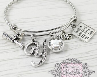 2026 Graduation Gifts for Her, Personalized Bangle Bracelet, Senior Graduate-High school Graduation Gift, College Grad Gift, Those who Reach