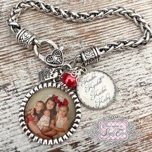 Custom Names Bracelet for Moms or Grandmas-Photograph-Mom Name Bracelet-Personalized Children's Names-Photo Jewelry from Kids-Mom Christmas