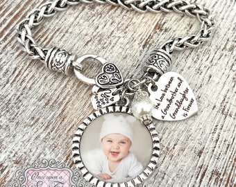 Grandma Gift from Granddaughter-Photo Bracelet-Love Between a Grandmother and Granddaughter is Forever-Photograph Jewelry-Birthday-Grandson