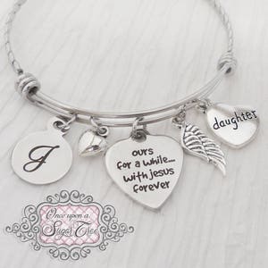 Perte de sa fille Bijoux commémoratifs - nôtres pour un certain temps avec Jésus pour toujours Bracelet, Souvenir, Mémoire, Perte de frère, aile, Bracelet BANGLE