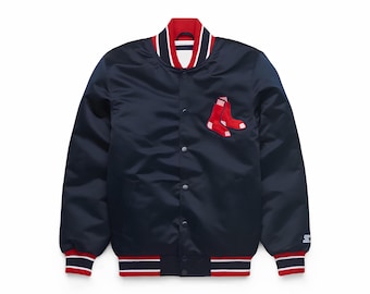 Boston Red Sox Satin Varsity Jacke Marine | Baseball Bomberjacke
