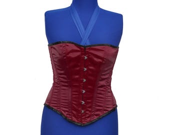 Braunes Satin Überbrust Korsett: Stahl Ohne Knochen Taille Training Bustier