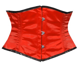 Orange Satin Unterbrust Korsett: Steel Boned Taille Trainings Top
