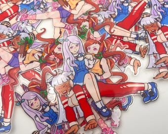 Uma Girls Gold Ship, Mejiro McQueen, Bakushin Clear Border Stickers 3.5"
