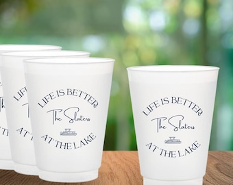 Custom Frosted Cups | Personalized Party | Lake House Reusable Stadium Cups