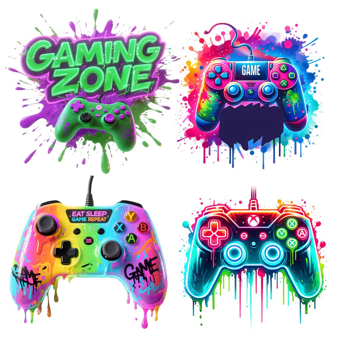 Gaming Clipart PNG Bundle, Gamer PNG, Game Controller Clipart PNG ...