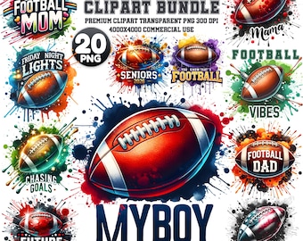 Football PNG Bundle, Football Mascot Clipart,  Sports Mascot Clipart Pack,  Helmet Football Art, Game Day Design, American Football Clipart