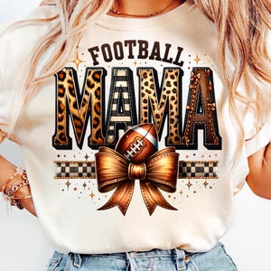 Football Mama Leopard Print PNG: Game Day Shirt Design (Digital Download)