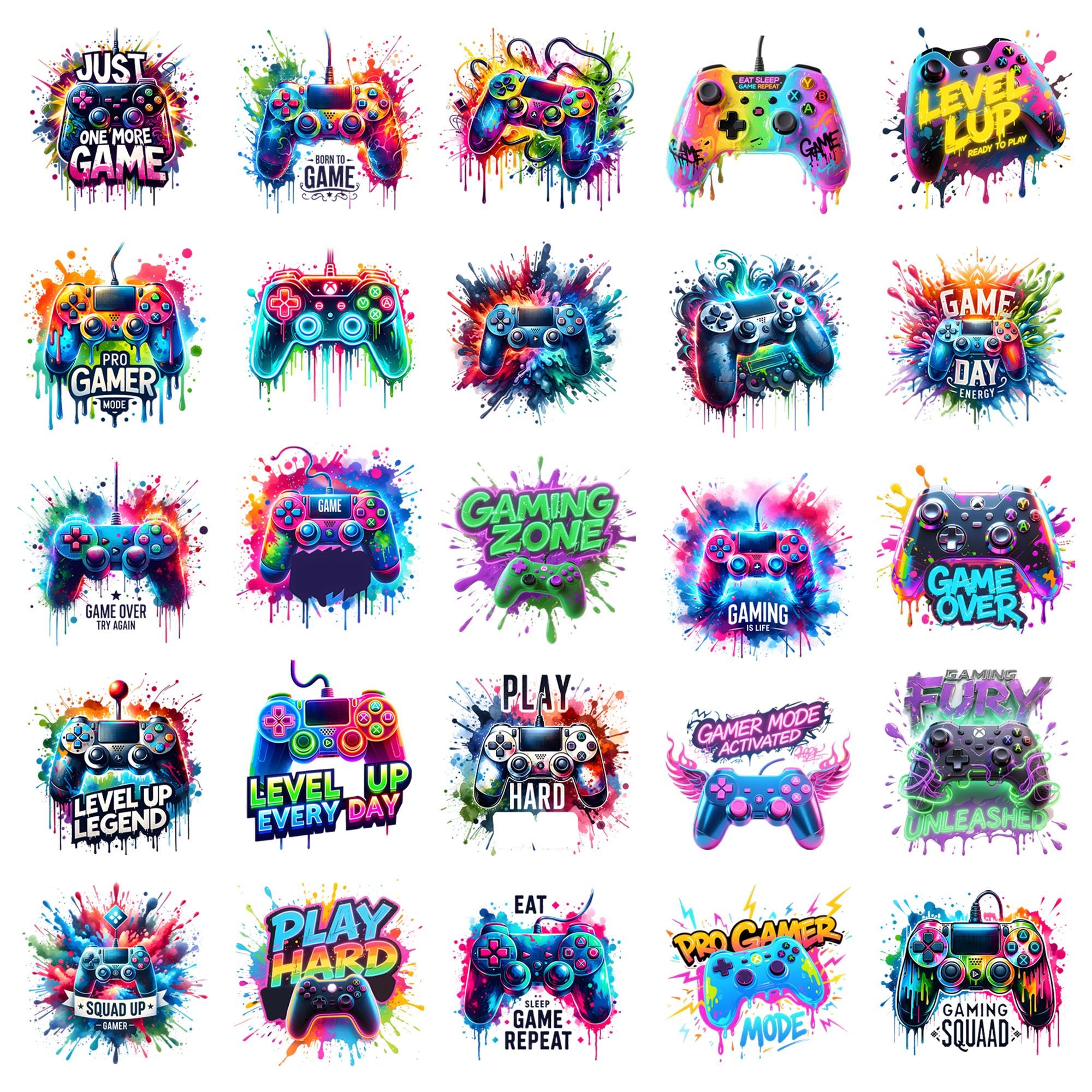 Gaming Clipart PNG Bundle, Gamer PNG, Game Controller Clipart PNG ...
