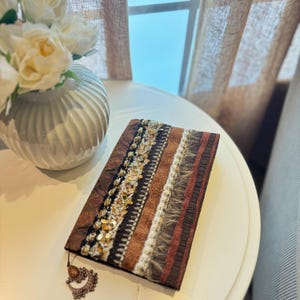 Handmade Fabric Journal Cover with Notebook Vintage Boho Gift Set