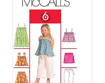 McCall's Pattern M5611 Children's/Girls' Tops, Dress, Skirt, Shorts and Pants Wardrobe Collection Sizes 6-8 NEW