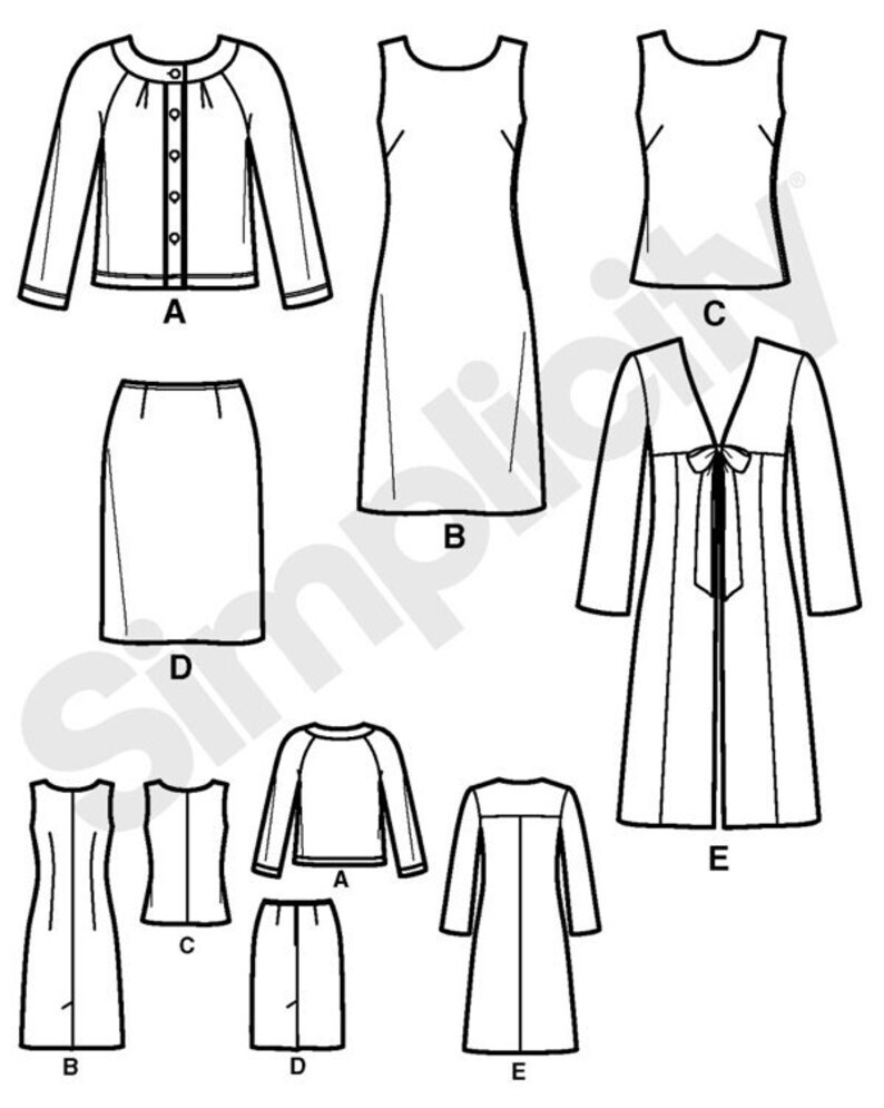 Simplicity Pattern 2552 Misses' Dress Top Skirt Coat Etsy