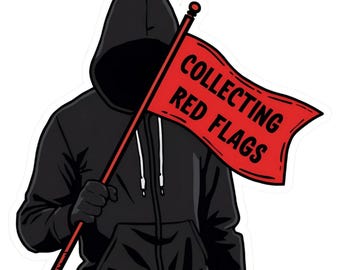 Book Lover Sticker "Collecting Red Flags" Smut Sticker Dark Romance Decal Bottles Kindles Gifts for readers