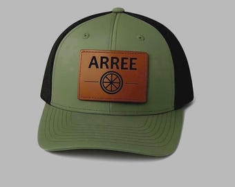 ARREE Olive Green Trucker Hat – Western Patch Cap – Snapback Mesh Hat – Ranch, Cowboy, Workwear Style