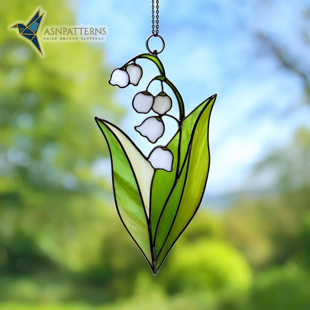 Lily of the Valley Stained Glass Pattern, Lily of the Valley Suncatcher ...