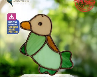 Platypus Stained Glass Pattern, Platypus  Suncatcher Template, Home Decor, DIY Craft Project Idea, Wall Art, Home Decor
