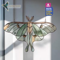 Luna Moth Stained Glass Pattern PDF, PNG Digital File - Etsy Israel