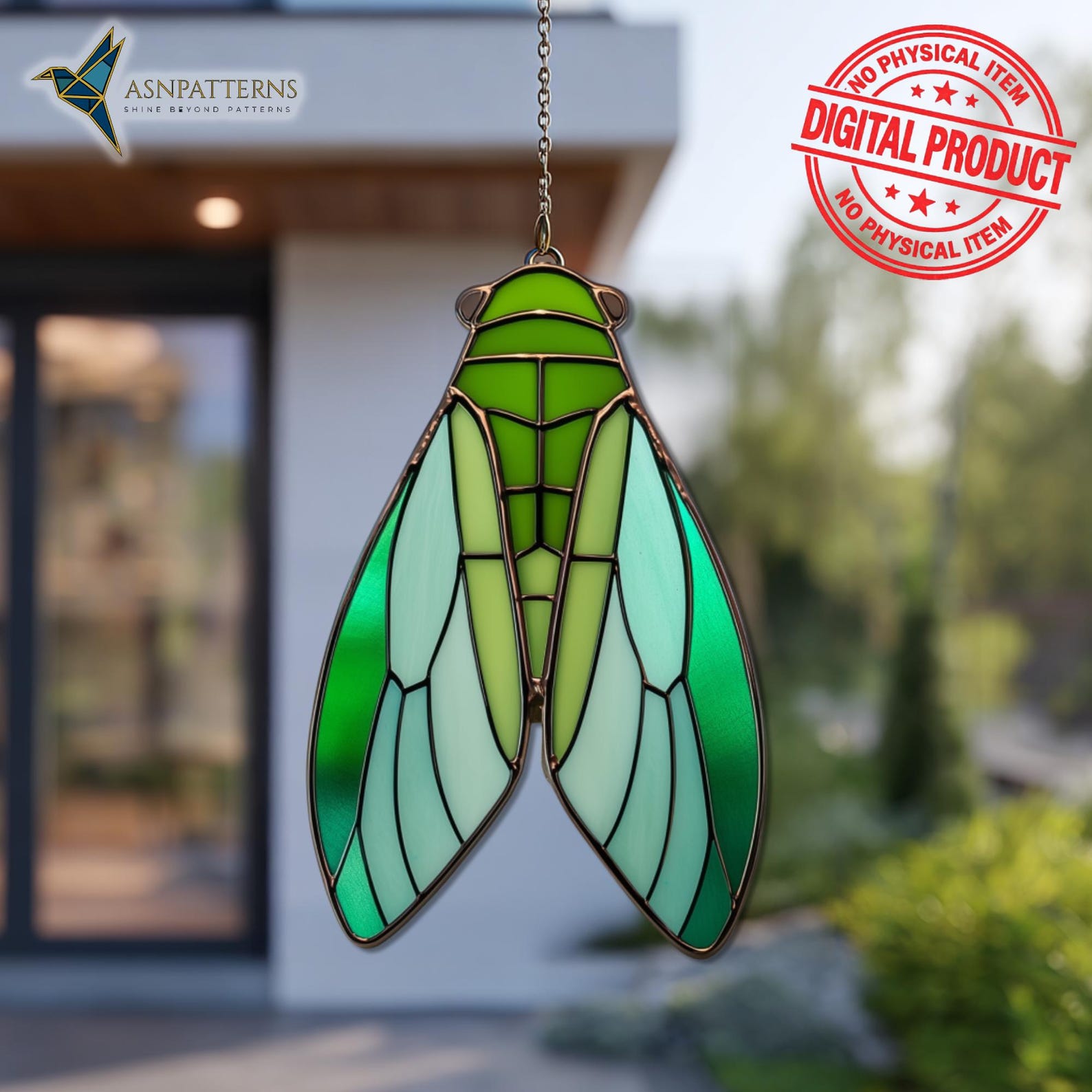 Cicada Stained Glass Pattern, Cicada Suncatcher Template, Home Decor ...