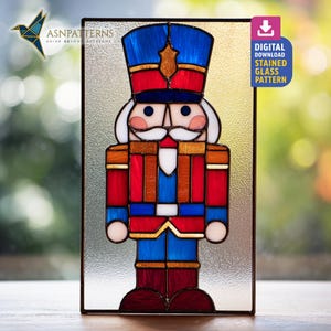 Patrón de vitral de soldado, atrapasol de soldado, adorno de vitral de soldado, artesanía de vidrio DIY, decoración del hogar, arte mural