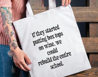 Bolsa de compras reutilizable de poliéster con frase divertida