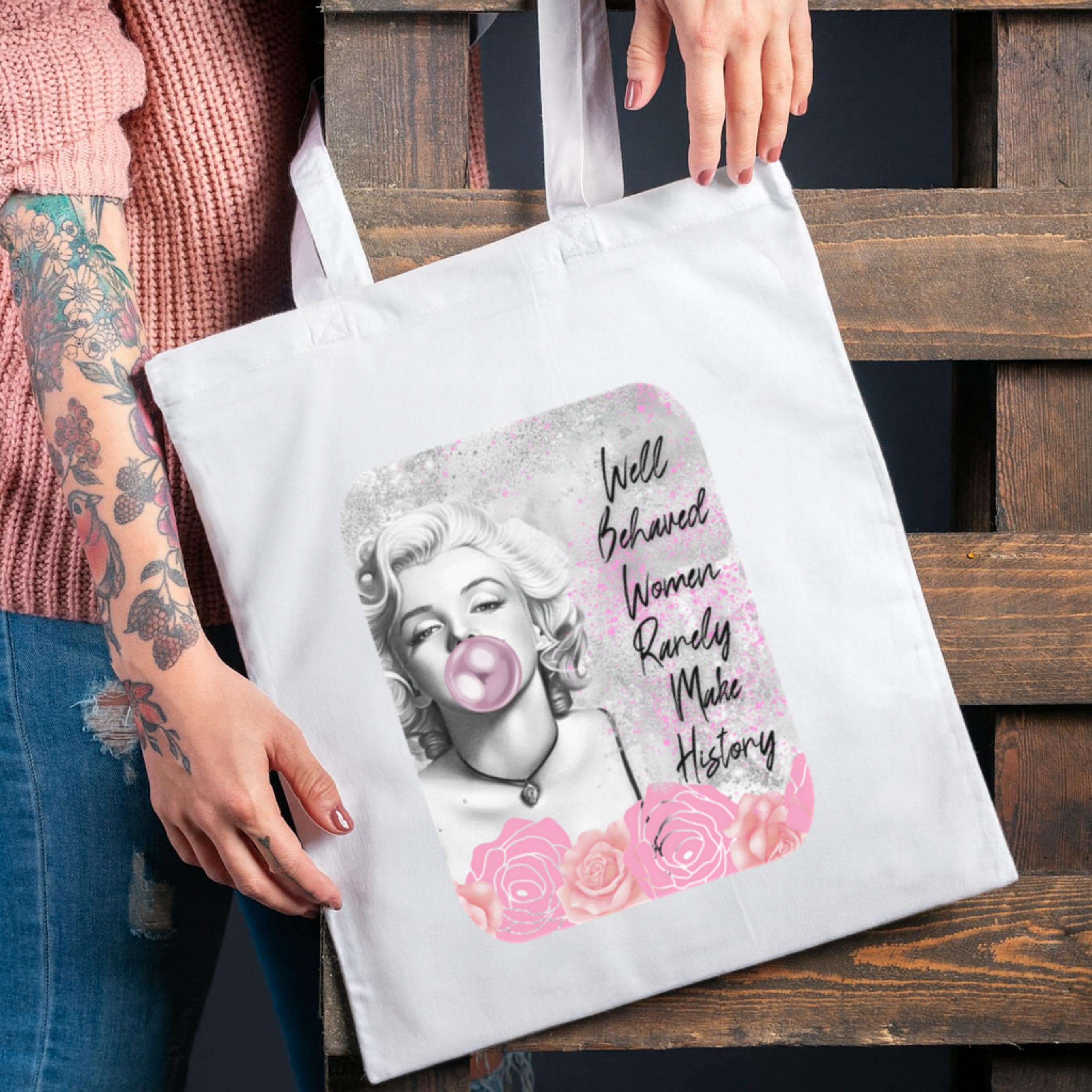 Marilyn Monroe Tote Bag: Chic Polyester Shopping Bag, Statement