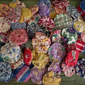 Yo-yos de tela de algodón vintage: colores variados de 1 pulgada para manualidades