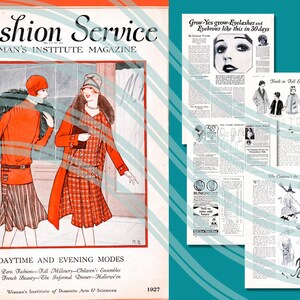 ヴィンテージ ファッション サービス ウーマンズ インスティテュート マガジン 1927 年 10 月 フランス ファッション