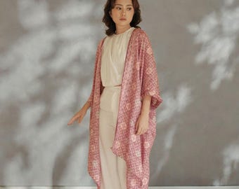 Layers of Serenity and Grace in Kirana Lembayung Batik, Batik Outerwear, Kimono Batik, Ethnic, Traditional Batik
