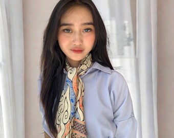 Batik Neck Scarf – Women's and Men's Scarf with Mega Mendung MotifWomen Shawl,Women Scarf,Ladies Shawl,Fashion Scarf,Boho Shawl Scarf