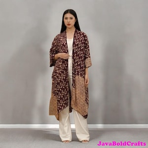 Kirana Batik Outer Gahara in the Whisper of Timeless Elegance and Cultural Grace, Batik Outerwear, Kimono Batik, Ethnic, Traditional Batik