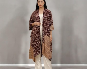 Kirana Batik Outer Gahara in the Whisper of Timeless Elegance and Cultural Grace, Batik Outerwear, Kimono Batik, Ethnic, Traditional Batik