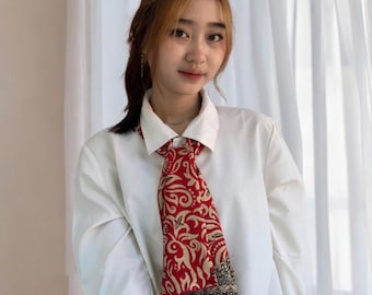 Red Tie Style Batik Scarf for Men and Women,Women Shawl,Women Scarf,Ladies Shawl,Fashion Scarf,Boho Shawl Scarf