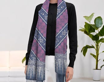 Bufanda chal batik sedosa serie pastel, elegante y cómoda, chal para mujer, bufanda para mujer, chal para dama, bufanda de moda, bufanda chal boho
