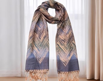 Viscose Waves Pattern Pashmina Shawl Elegant Women’s Scarf,Women Shawl,Women Scarf,Ladies Shawl,Fashion Scarf,Boho Shawl Scarf