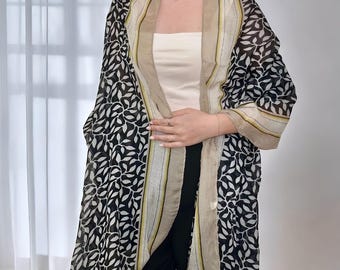 Chal con motivo floral, elegante hiyab de seda para mujer, chal para mujer, bufanda para mujer, chal para mujer, bufanda de moda, bufanda estilo chal bohemio.